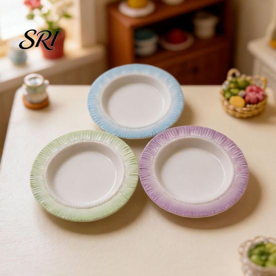 Refrigerator Magnet Decoration Multifunctional Resin Ornaments Miniature Tray Pinch Base Simulated Food Toy Decor Durable Macaron Gradient Color