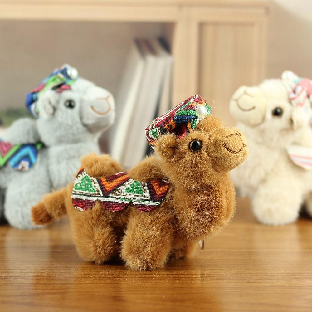 Plush Plush Camel Keychain Cute Style Animal Keychain Fashion Stuffed Camel Toy  Purse Accessories