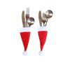 Christmas Hat and Cutlery Set - Non-Woven Decorations with Wine Bottle Accessory
