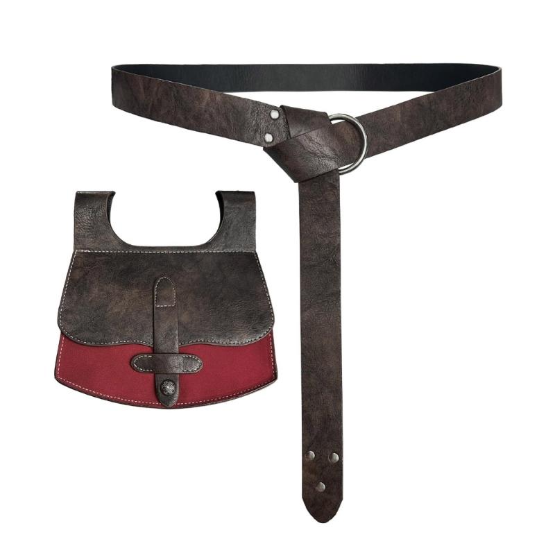 Elegant Style PU Leather Waist Pack With Removable Storage Bag Costume Accessories For Roleplay And Themed Occasion