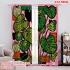 2D Flat Printing 2pcs Curtain Scene Curtains Colorful Tropical Leaves Digital Printed Polyester Drapes Family Party Decoration