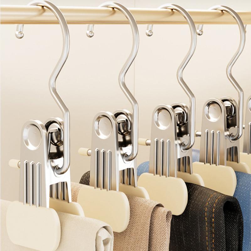 5/10Pcs Upgrade Widen Closet Clothes Organizer No Trace Clothespins Clothes Pegs With Hooks Pants Socks Drying Clothes Hangers