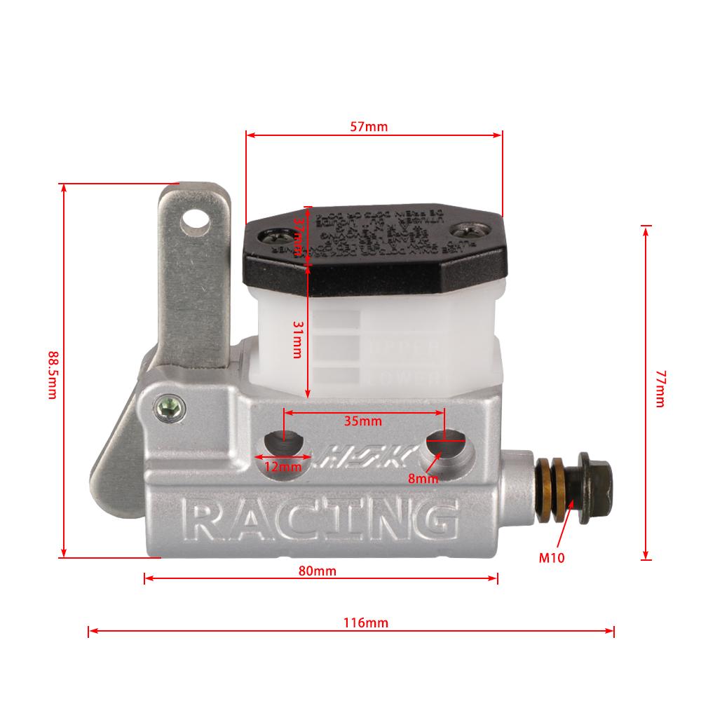 Rear Foot Hydraulic Master Cylinder Brake Pump for Go Kart ATV Quad Dune Buggy Pit Bike 4-Wheeler Disc Brake System Upgrade Part