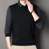 Pierre Cardin Men's Faux Two-Piece Knit Polo Shirt