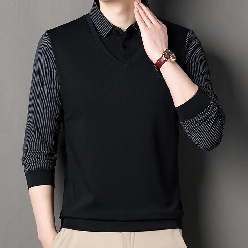 Pierre Cardin Men's Faux Two-Piece Knit Polo Shirt