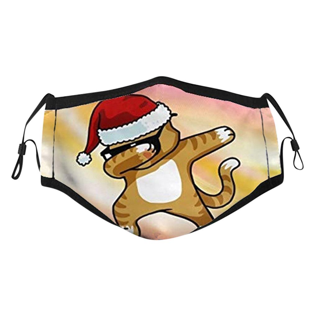 Activated Carbon Outdoor Mouth Christmas Print Face Mask  Mask