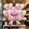 6pcs Mother's Day Rose Bouquet Heart Bow Foil Balloons I Love You, Mom, Happy Mother's Day,holiday Parties Decoration Supplies