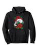 Black Hoodie with Red Roses & Skull - Gothic Botanical Pullover Sweatshirt