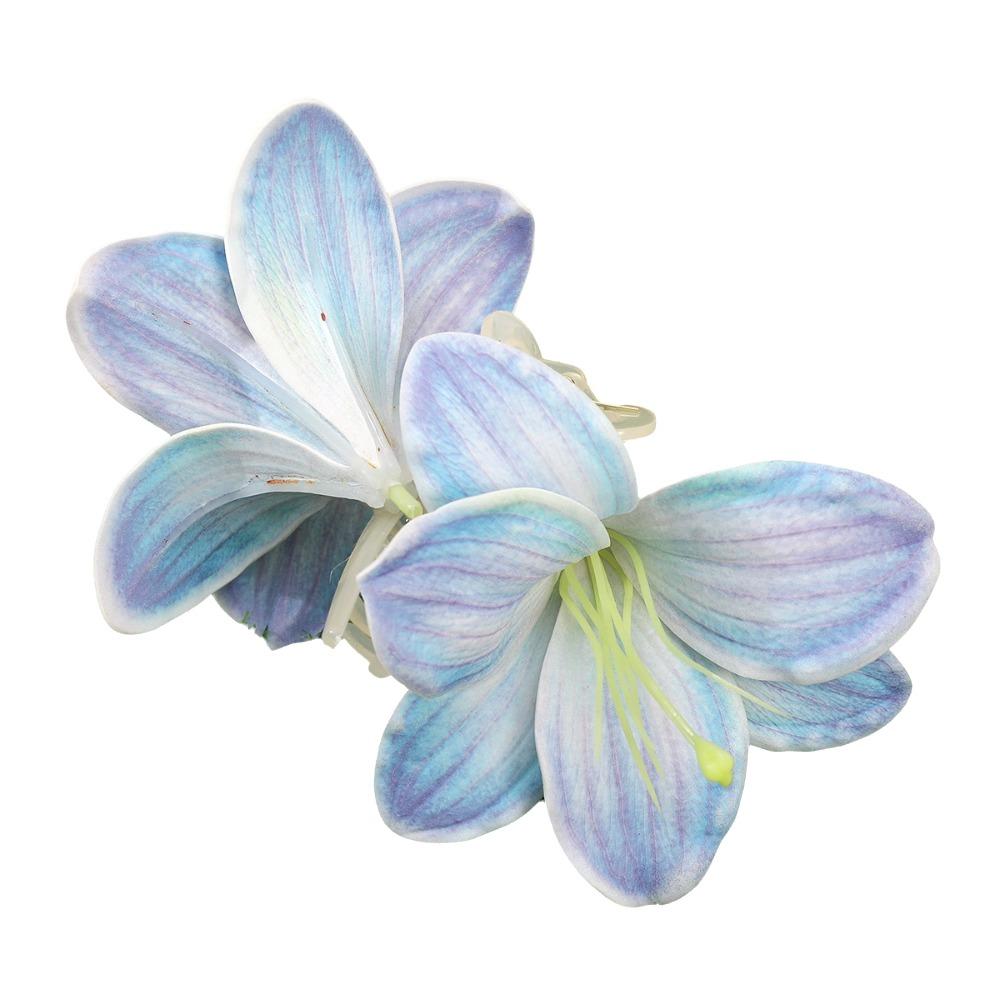 

Large Shark Clip Calla Hair Clip Bohemia Big Hair Claw Creative Lilium Flower Hair Claw Female синий