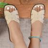 Leisure Fashion Slippers for Women Slides Beach Flat Low Heels Shoes for Women Solid Leather Platform Summer Shoes Plus Size