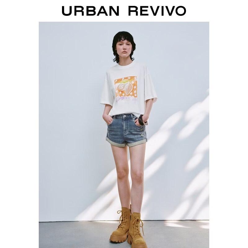Women s Casual Ripped Rolled-Hem Denim Shorts 25