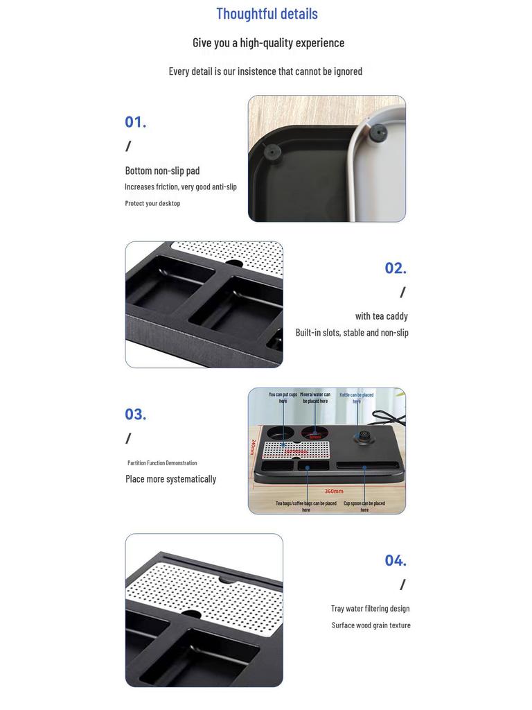 Stainless Steel Electric Kettle Set with Tray and Custom Logo