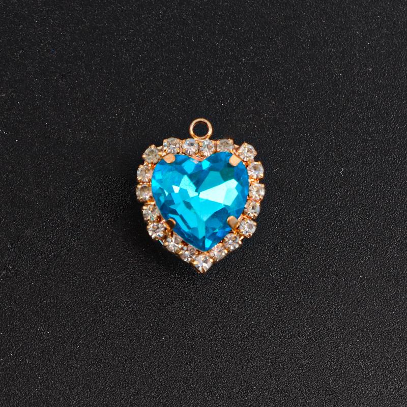 Shoe Charms Pins for Sandals Love Colorful Gemstone Crystal Drill Shoes Decoration Flower Buckle Shoes Accessories 1PC
