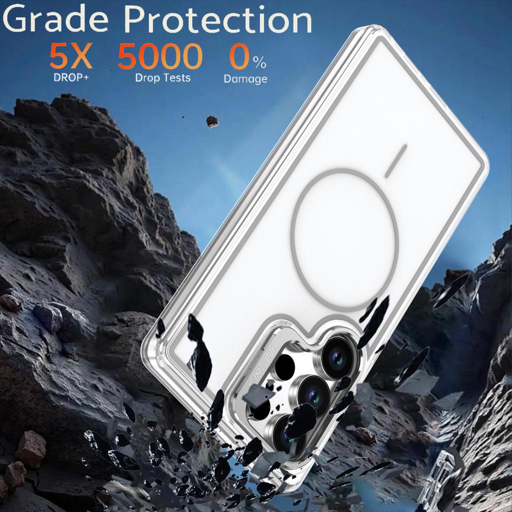 For Samsung Galaxy S26 Ultra Magnetic Case Matching Color Lens Kickstand TPU PC Phone Cover