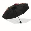 Stained Rose Window Art PrintUmbrella, Portable 3-Fold Compact Umbrella for Men & Women Gift