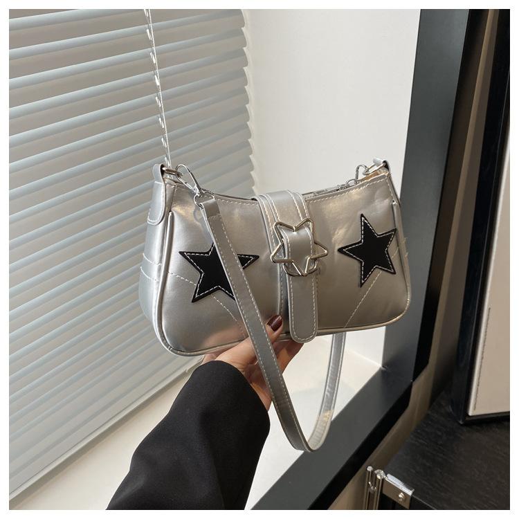Y2K Hot Girls Star Shoulder Bags PU Leather Women's Underarm Bag Fashi Design Female Crossbody Bag Handbags Phe Purse