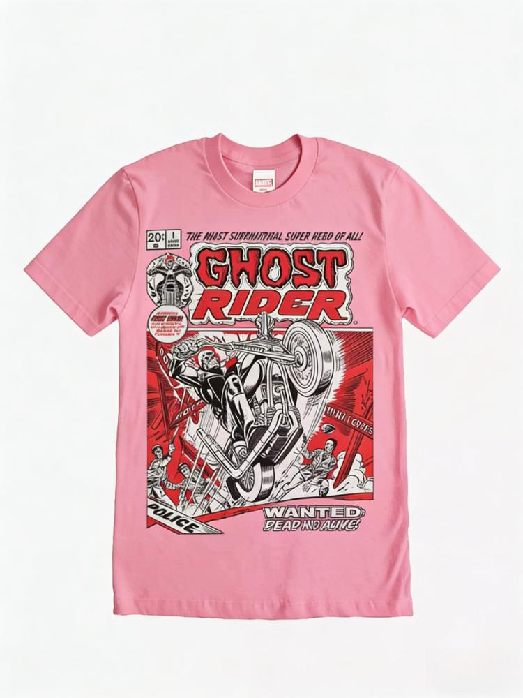 2026 New High Quality Ghost Rider Comic Cover Print Unisexs and Womens Short Sleeve Plus Size Casual TShirts