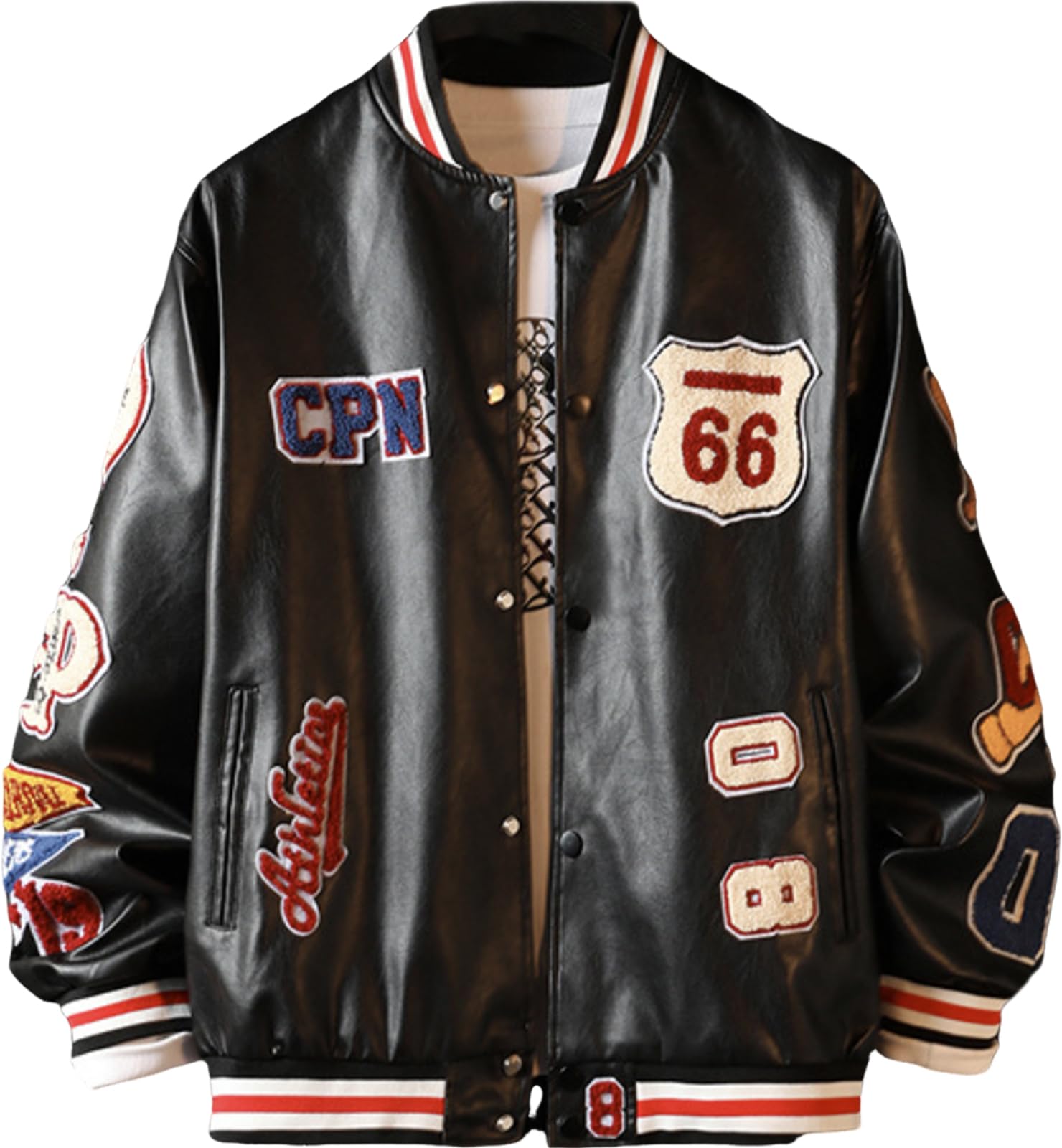 

Патч с логотипом колледжа Airby, Блузон, Стадион, Милитари, Повседневный, Повседневная мужская куртка, Куртка, Стиль, Джемпер, Одежда, Черный, 4A-A12-BK2XL чёрный