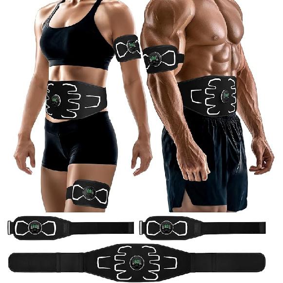Elektronischer Muskelstimulator - Tragbarer batteriebetriebener Bauchmuskelstimulator Muskeltoner für Muskelaufbau, EMS Bauchmuskelmaschine, Fitness Krafttraining Workout