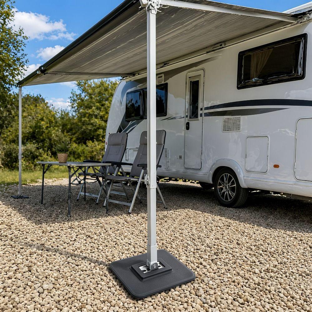 2 Pcs Leveling RV Awning Support Footplates Heavy Duty RV Awning Bracket for Omnistor Motorhome