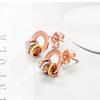 Vintage Geometric Titanium Steel Dangle Earrings With Roman Number Design For Women