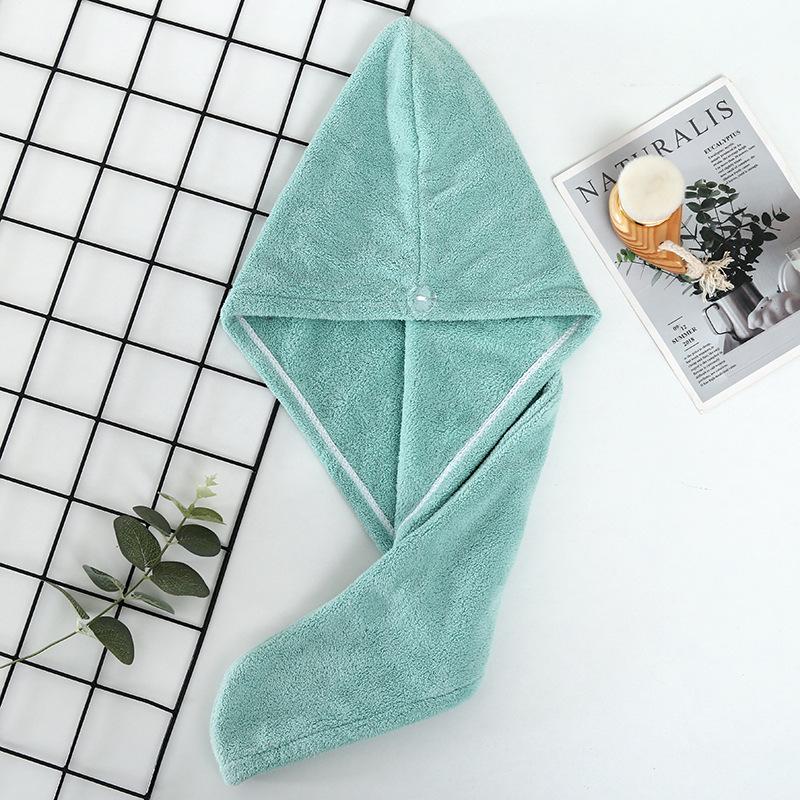 

Женская шапочка-полотенце для быстрой сушки волос - Абсорбирующая повязка на голову для длинных волос 25x65 cm зелёный