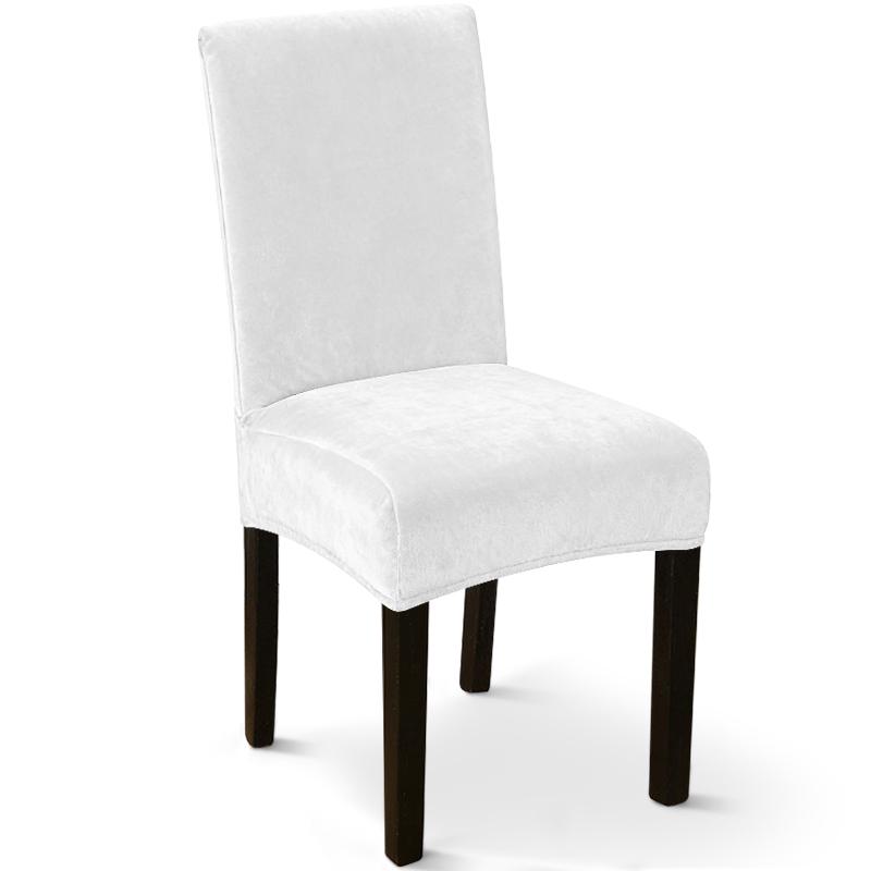 Soft Velvet Dining Chair Cover Stretch Parson Chair Slipcovers Thick Solid Fabric Washable Seat Protectors Banquet Wedding 1pc