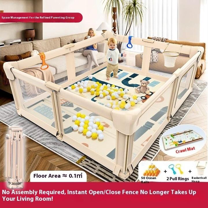 Free installation of folding baby fence, climbing mat on the ground, protective fence, living room crawling fence, baby children's game fence