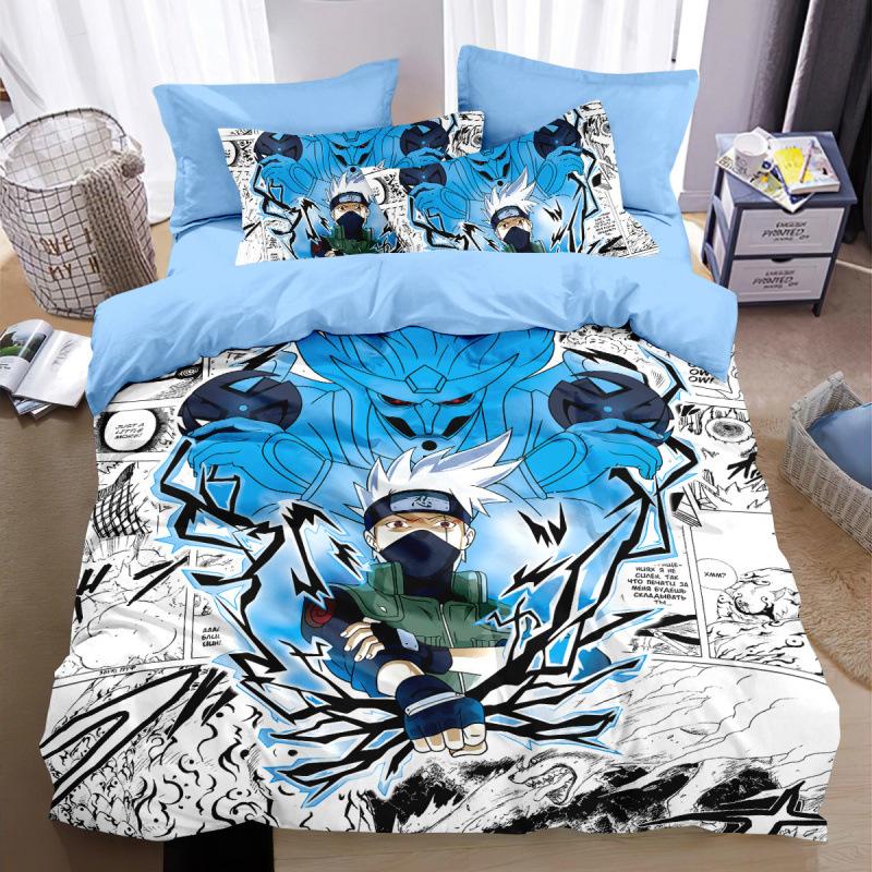 Anime Uzumaki Beding Sets Cartoon N-Naruto Duvet Cover and Pillowcase Adult Boy Girl Bedroom Decoration Children Gift
