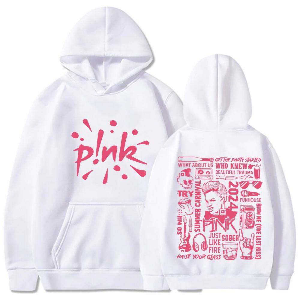 Pink Singer Tour 2024 Hot Hoodies Hiphop Rapper P!nk SUMMER CARNIVAL Sweatshirts Shirt