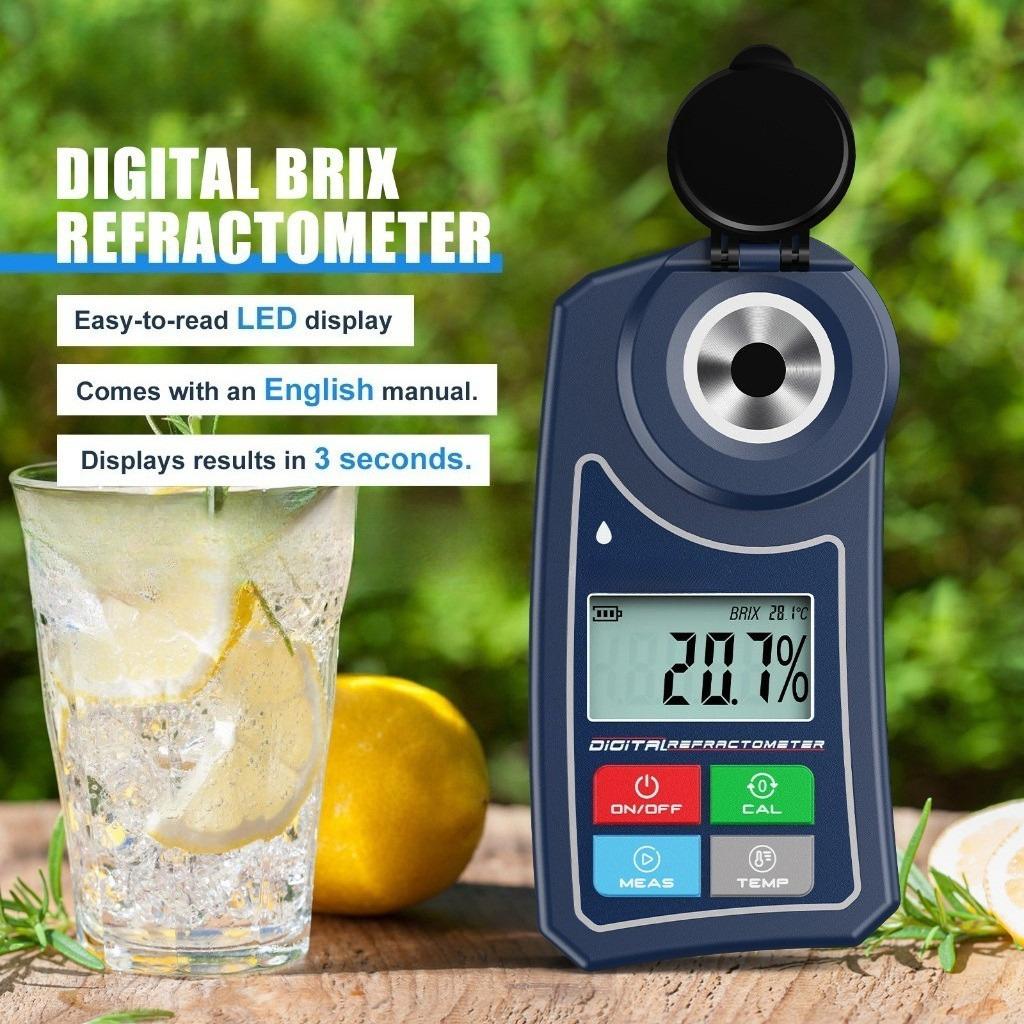 Brix Meter Portable Fruit Juice Drinks Sprite Beverage Sugar Tester Meter Suger Content Measuring Instrument Digital Refractometer