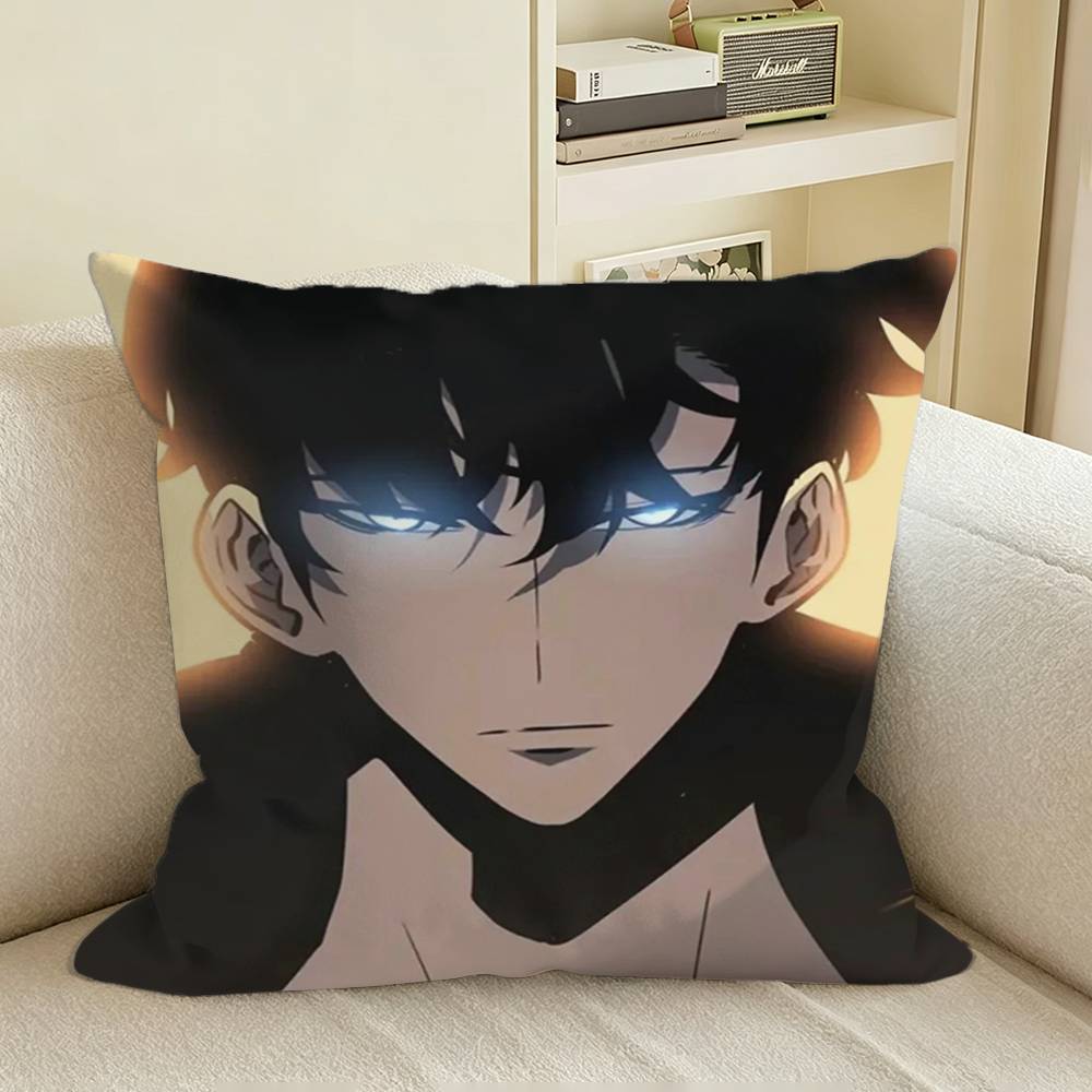 Solo Anime JJinWooS Sungs Square Sofa Pillow Cover Solid Color Living Room Home Decor Cushion Case