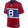 X NFL Daniel Jones New York Giants Letter Number Print Color Block V-Neck Short Sleeve Football Shirt Men Tops Red 67NM0AAL8IF-007