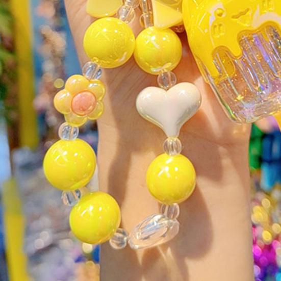 Cat Popsicle Keychain Heart Flower Bead Keychain Cute Transparent Popsicle Pendant Backpack Purse Charm Gift for Women Girls