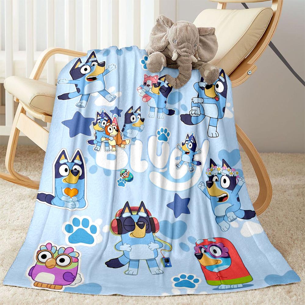 Bluey's Colorful Adventures Blanket Ultra-Soft Perfect for Livingroom Seaside Bedding All-Season Use Playful Design