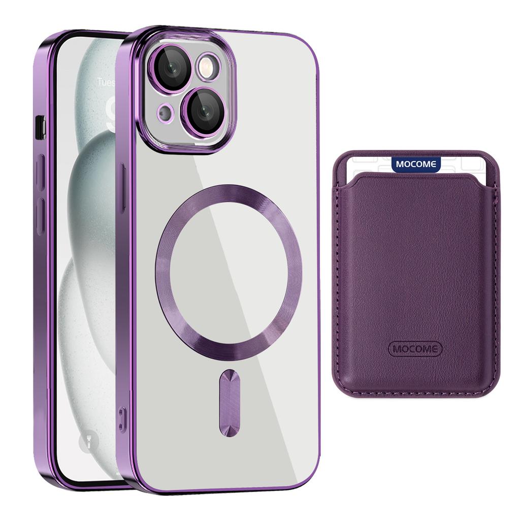 For iPhone 15 Case Compatible with MagSafe TPU + PC Mobile Cover with Card Bag
