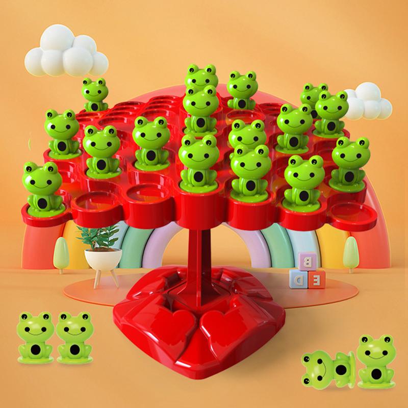 Montessori Math Toy Balancing Board Puzzle For Children Frog Balance Tree Educational Parent-child Interaction Tabletop Game Toy
