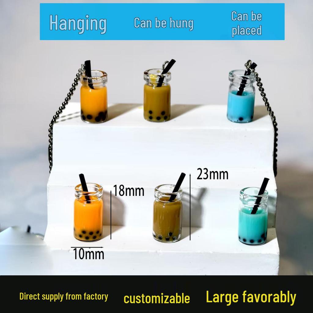 Miniature Bubble Tea Cup: DIY Phone Case Charm, Earring, Jewelry Pendant, Keychain Accessory