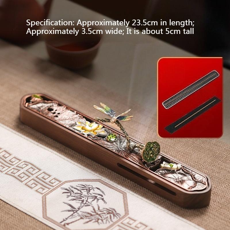 

Dragonfly Color Rhyme Incense Stick Box Wood Incense Burner/Yoga Meditation Tea Room Study Tabletop Decoration Air Purification