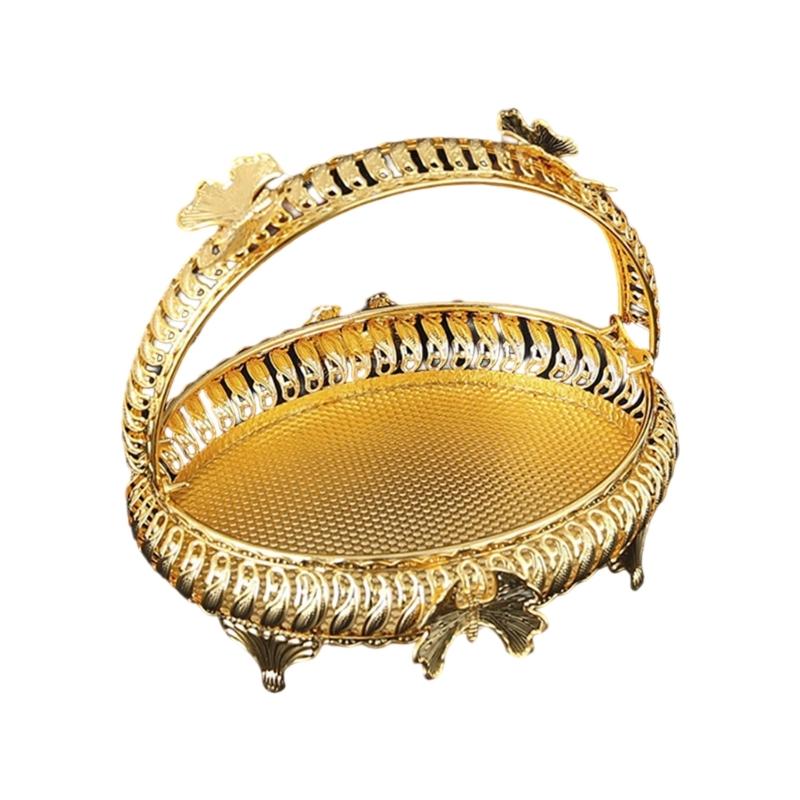 

Elegant Metal Fruit Bowl 5L Storage Space Durable European Type Serving Tray Perfect For Family Gatherings Parties