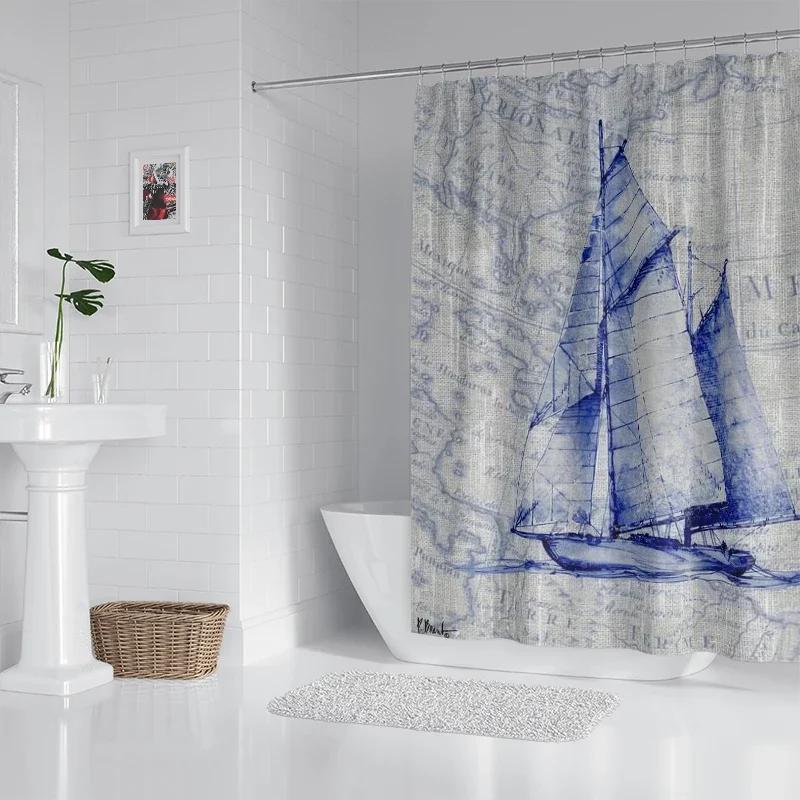 

Household Waterproof Fabric Household Shower Curtain Accessories Shower Curtain 240 * 200 Home Hawaiian Style Shower Curtain W60H190(CM)-1 Pcs