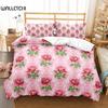 Husă de Plapumă Romantică Rose Twin Queen Set de Lenjerie de Pat Floral Microfibră Flori Înflorite Husă de Plapumă Pentru Ziua Îndrăgostiților Decor Nuntă