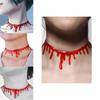 Halloween Vampire Necklace Spooky Gothic Style Plastic Geometric Blood Necklace