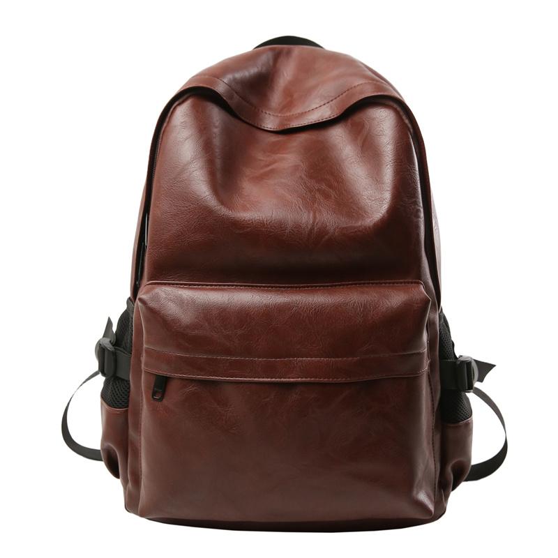

Schoolbag Women s Large Capacity Soft Leather Backpack Men s Senior High School Junior Student s Lightweight Travel Computer Bag красный/коричневый