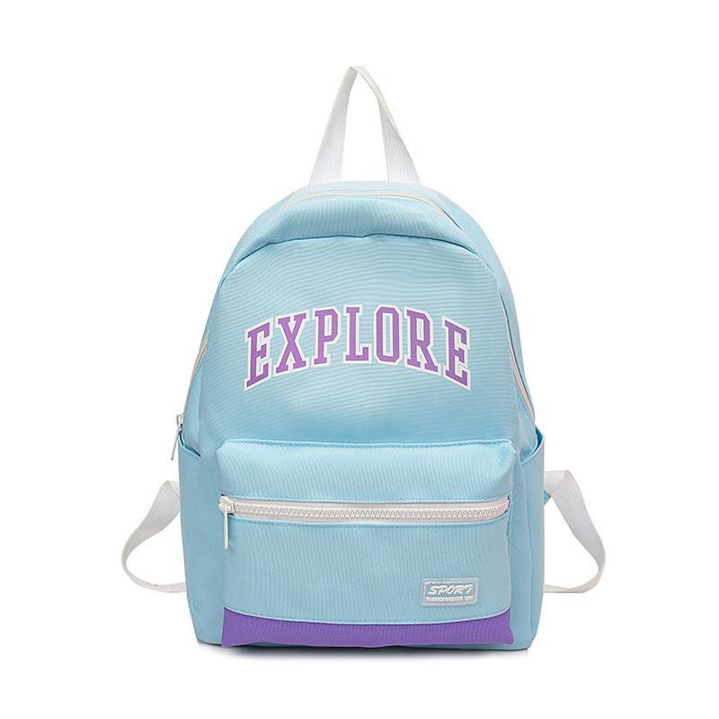 Trendy Canvas Backpack For Kids Stylish Gender Neutral Design With Fun Letters синий