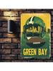 Vintage Green Bay Metal Wall Art Garage Decor Sign