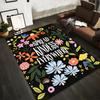 Colorful Floral Pattern Carpet with "Spread Kindness Everywhere" Text Suitable for Use As an Anti-slip for Living Room Bedroom Sofas