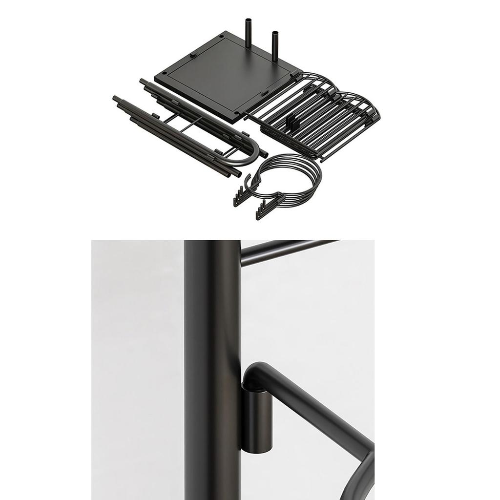 Sports Ball Storage Rack Stable Basketball Holder for Household Garage Rugby Black