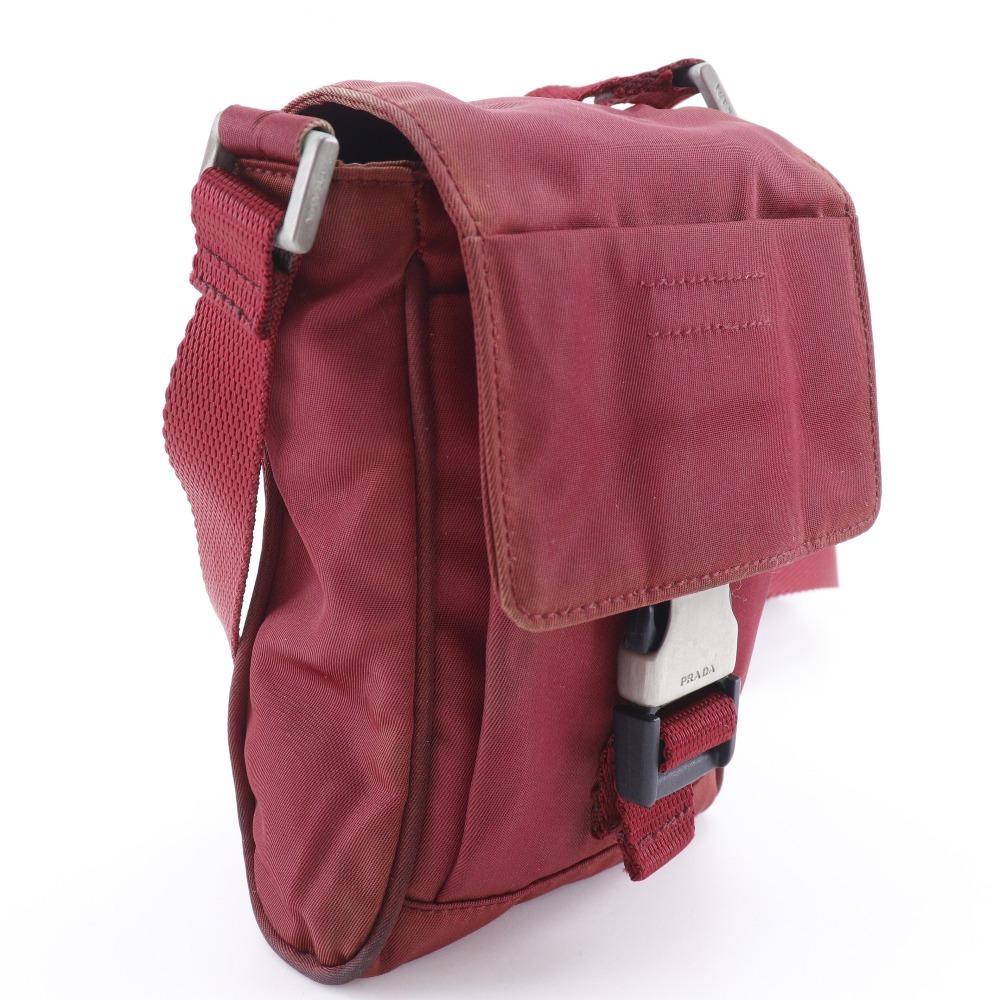 PRADA 2WAY waist bag Shoulder Bag MV583 CERISE Red Nylon Women Used