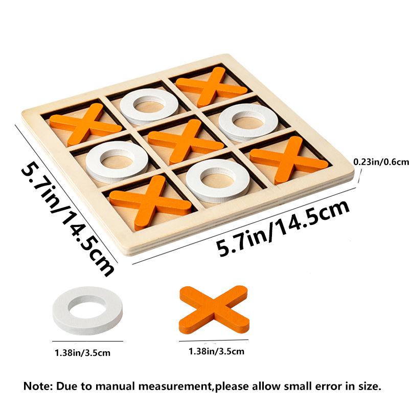 Tic Tac Toe Wooden Brain Training Board Game Table Toy, Player Room Decor, Wooden Puzzle For Children Gift